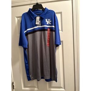 University Of Kentucky Wildcats Men's XL polo NEW Blue Gray Drifit Style